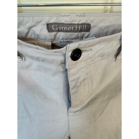 GARNET HILL Salt-Washed Slim Chino Pants Pebble Sz 10 Embroidered Organic Cotton - Picture 9 of 10